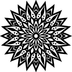 Simple mandala silhouette vector Art design, Floral mandala Illustration, ornament, flower, design, outline, template, pattern, ethnic. mandala design for invitation card, coloring book.