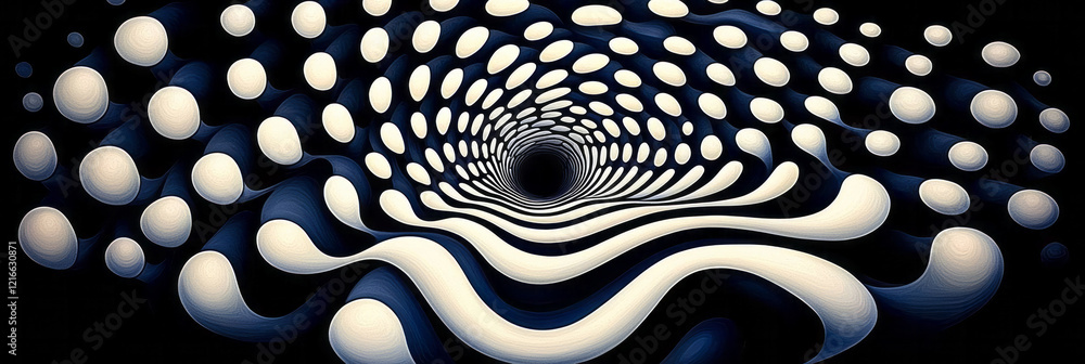 Poster a high-resolution image of a tessellated pattern that creates an optical illusion of movement and de