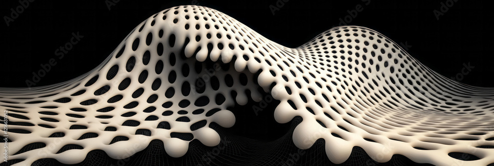 Poster a high-resolution image of a tessellated pattern that creates an optical illusion of movement and de