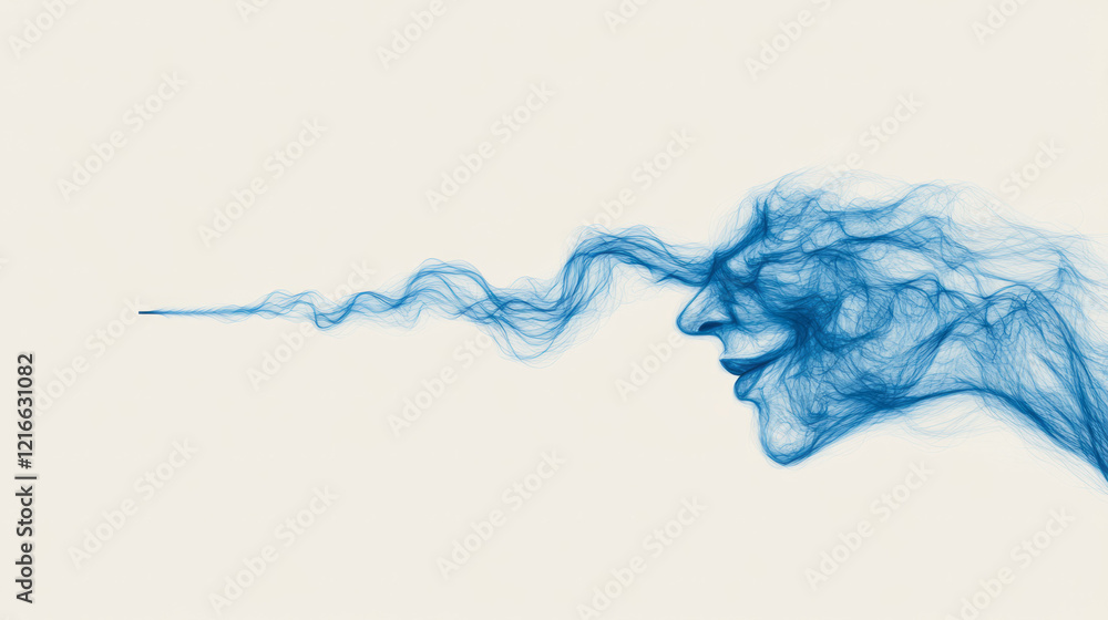 Poster A creative illustration of a hand drawing a continuous line that forms an impossible figure, representing the seamless flow of ideas and thoughts,