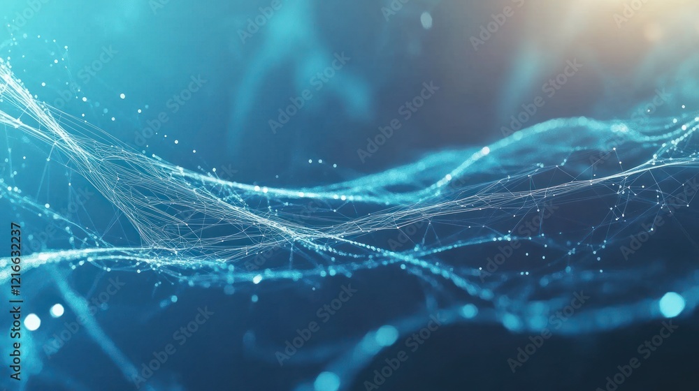 Poster abstract network connection: digital data flow visualization