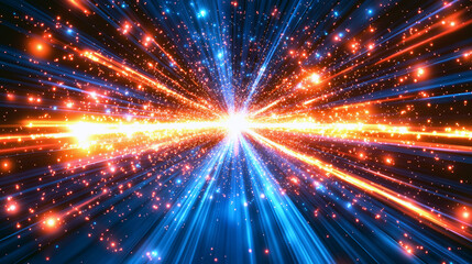 Obraz premium Cosmic Rays: A Dazzling Display of Light and Energy in the Universe