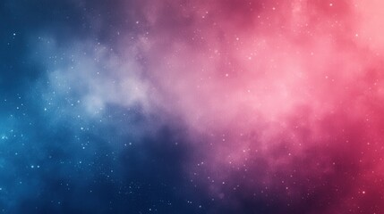 Naklejka premium pink and blue nebula background with sparkling stars