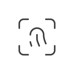 Fingerprint icon Vector logo set flat