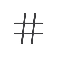 Hashtag icon Vector logo set flat
