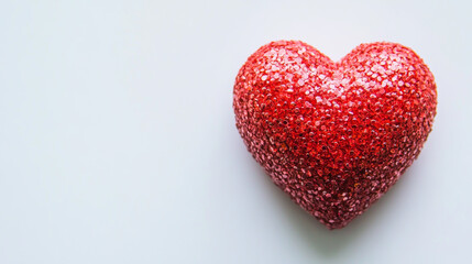 Fototapeta premium Red Heart on a Plain White Background A Minimalist Design