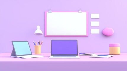 Pastel Workspace Mockup