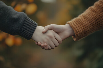 close up of handshake