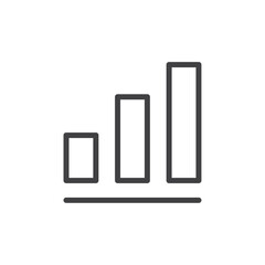 Simple bar chart icon symbolizing growth or statistics.