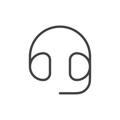 Simple headset icon symbolizing audio or customer service.