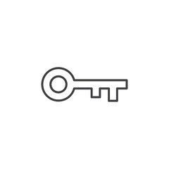 Simple key icon symbolizing access or security.