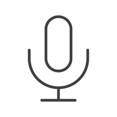 A simple microphone icon representing audio recording, communication, or broadcasting.