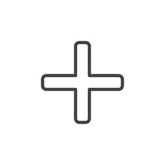 Simple plus sign icon symbolizing addition or increase.