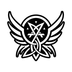 Angelic rune symbol icon in solid style
