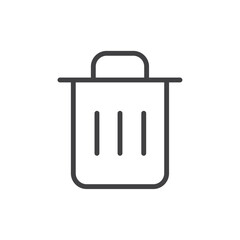 An outline of a trash bin, representing delete or removal actions.