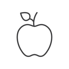 Simple apple outline icon representing health or fruit.