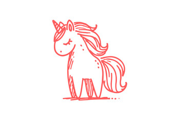 Unicorn hand drawn sketch vector