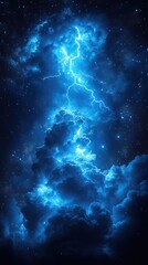 Fototapeta premium Electric Storm Cloudscape at Night