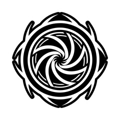 A glyph style icon of vortex power symbol