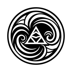 A filled style icon of wave sigil