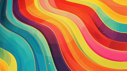 Obraz premium A vibrant abstract design featuring colorful, wavy lines in a harmonious blend.