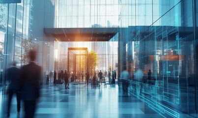 Advanced Face Recognition Technology in a Business Environment - AI-Powered Biometric Identification System with Digital Interface and Facial Mapping at Work, Generative AI