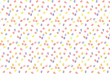 simple vector seamless party pattern with confetti. bright playful birthday pattern. hand drawn funny pattern