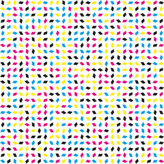 Rotated CMYK Colours Parallelograms Halftone Pattern