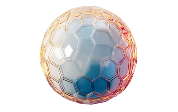Hexagonal abstract sphere, 3d rendering.