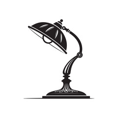 desk lamp silhouette vector line art