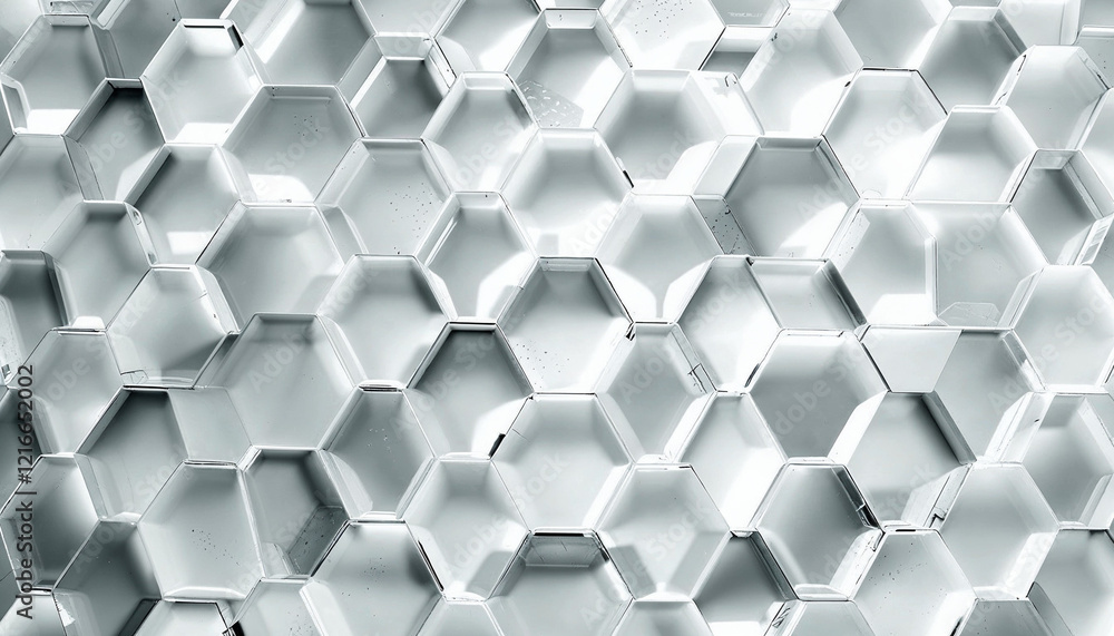 Poster unique hexagonal pattern creates a modern and stylish wall design in a contemporary space