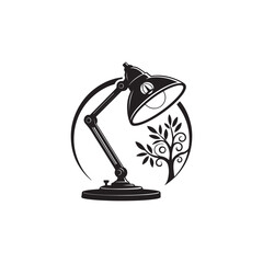 desk lamp silhouette vector line art