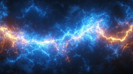 Glowing Blue and Orange Particle Background