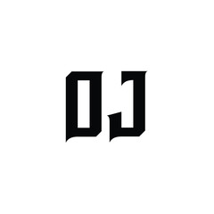 OJ monogram logo design letter text name symbol monochrome logotype alphabet character simple logo