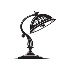 desk lamp silhouette vector line art