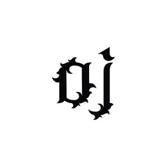 OJ monogram logo design letter text name symbol monochrome logotype alphabet character simple logo