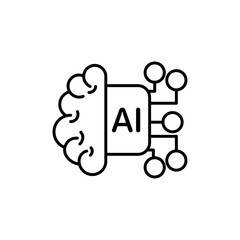 AI brain icon Vector logo set flat