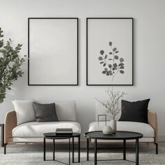 Modern Living Room with Minimalist Decor and Botanicals