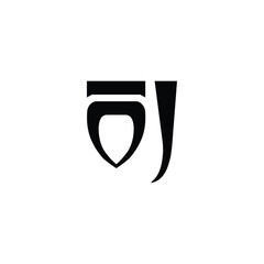 OJ monogram logo design letter text name symbol monochrome logotype alphabet character simple logo