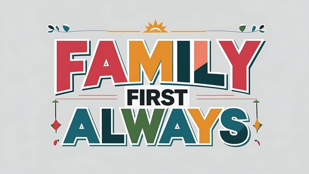 Naklejki Family First Always A Colorful Design