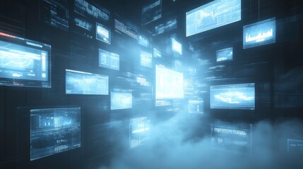 Fototapeta premium Dynamic Digital Marketing Workflow Presentation Concept