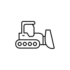 Bulldozer icon Vector logo set flat