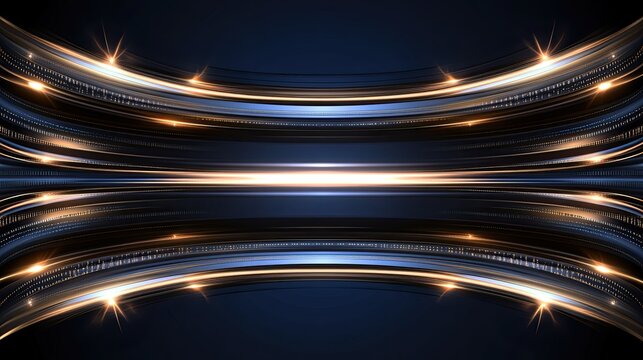 A detailed background featuring glowing elements and binary code set against a dark blue backdrop, ideal for technology themes