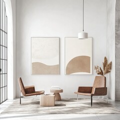Modern Minimalist Living Room Interior Design with Neutral Colors