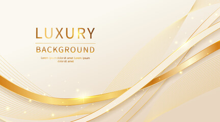 Luxurious golden wavy lines luxury style background design for invitations, certificates, award nominations, covers
