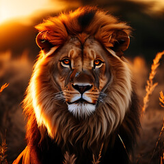 Naklejka premium portrait of a lion