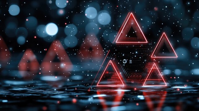 A detailed background featuring glowing elements and binary code set against a dark blue backdrop, ideal for technology themes