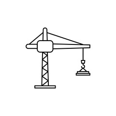 Construction crane icon Vector logo set flat
