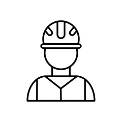 Construction worker icon Vector logo set flat