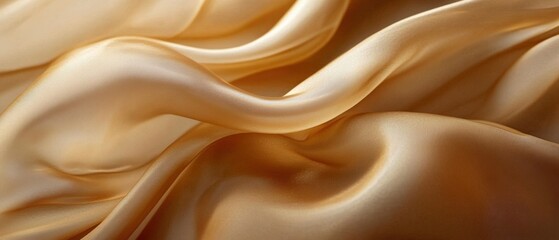 Obraz premium luxurious golden silk fabric flowing and draped in soft folds